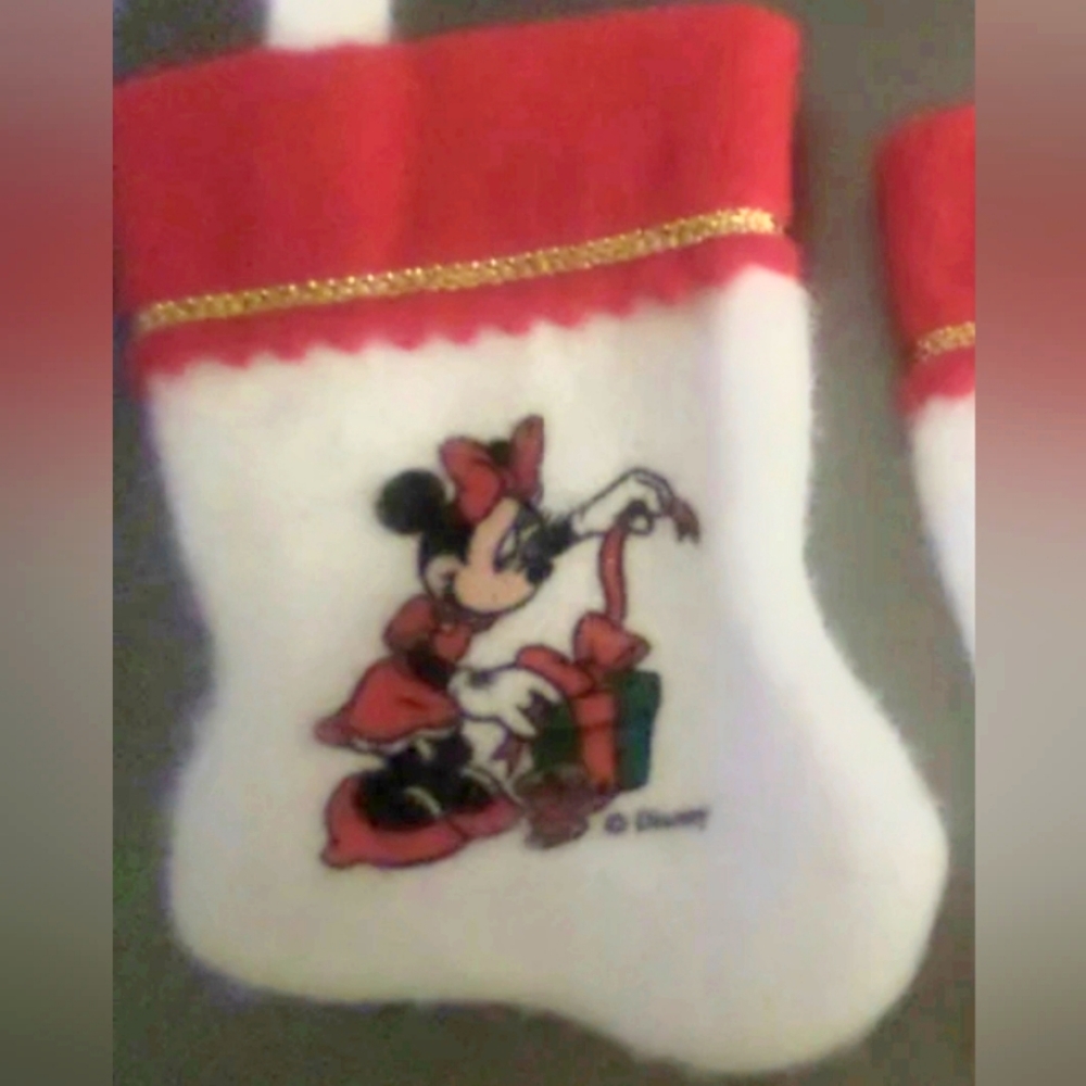 Vintage 80s Disney Minnie Mini 6in Stocking